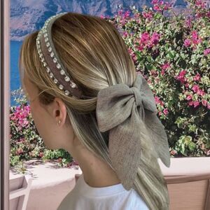 EMBELLISHED HAIR ACCESSORY SET HEADBAND AND BOW